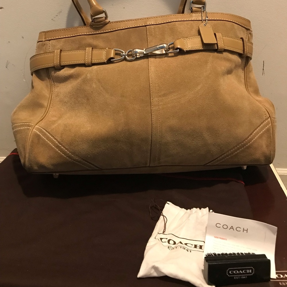 Coach Tan Suede Tote